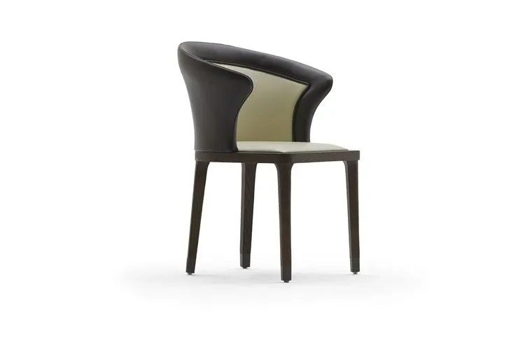 Hotel Restaurant Dining Chair Villa/ Apartment Dining Room Dining Armchair Upholstered With Faux Leather